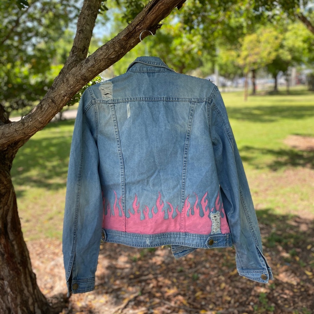 Flames Denim Jacket - image 5